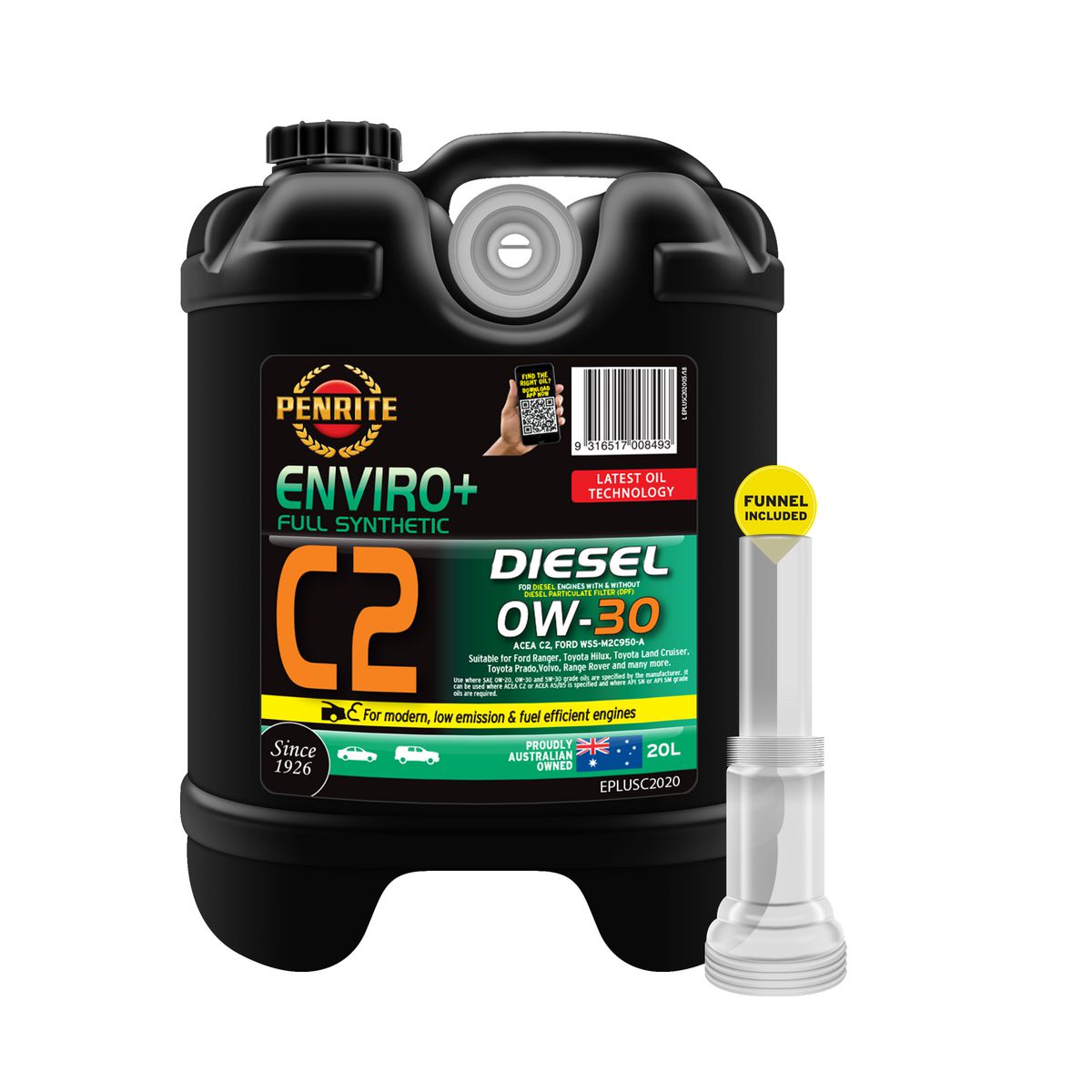 Penrite Enviro+ C2 0W-30 Engine Oil 20L - EPLUSC2020