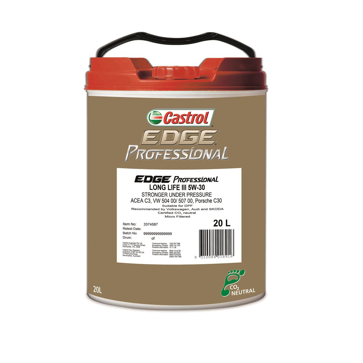 Castrol Edge Professional Longlife III 5W-30 Engine Oil 20L - 3374587