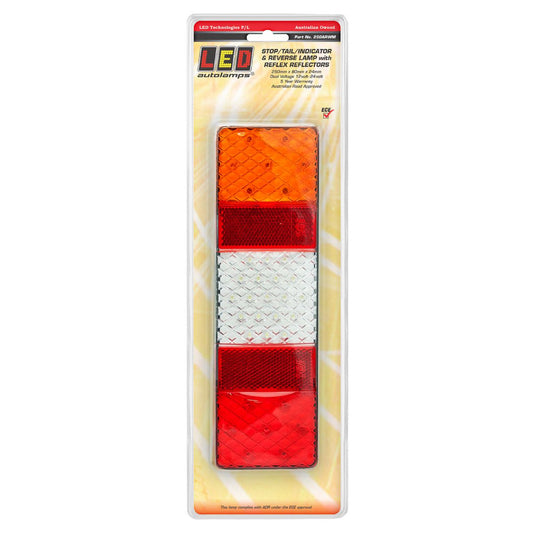 LED Autolamps 12/24V LED Stop/Tail/Indicator/Reverse Light  With Reflectors Blister Pack - 250ARWM