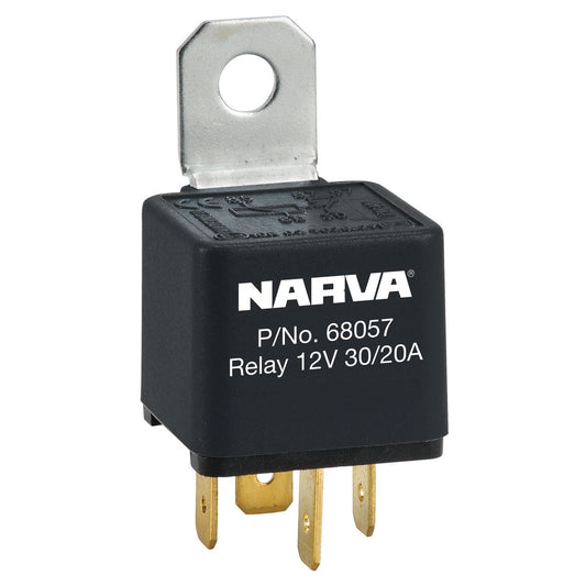 Narva 12V 30/20A Change Over 5 Pin Relay Reverse Pin With Resistor - 68057BL