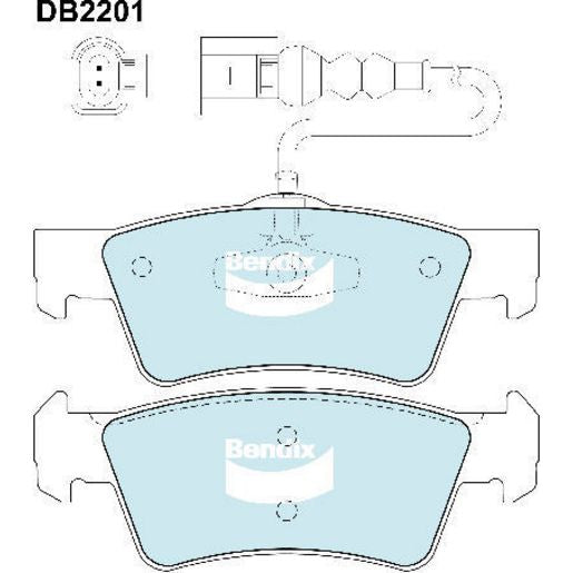 Bendix Brake Pads Set Euro+ Inc Wear Sensor - DB2201EURO