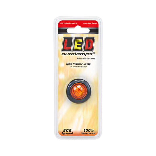 LED Autolamps  Multi Volt Amber LED Side Marker 3 SMD LEDs Blister Pack - 181AME