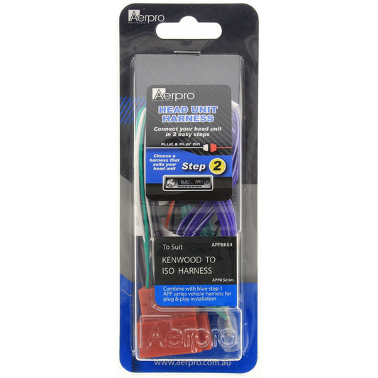 Aerpro App 8 Secondary ISO Harness fits Kenwood AV Headunits 22 Pin - APP8KE4