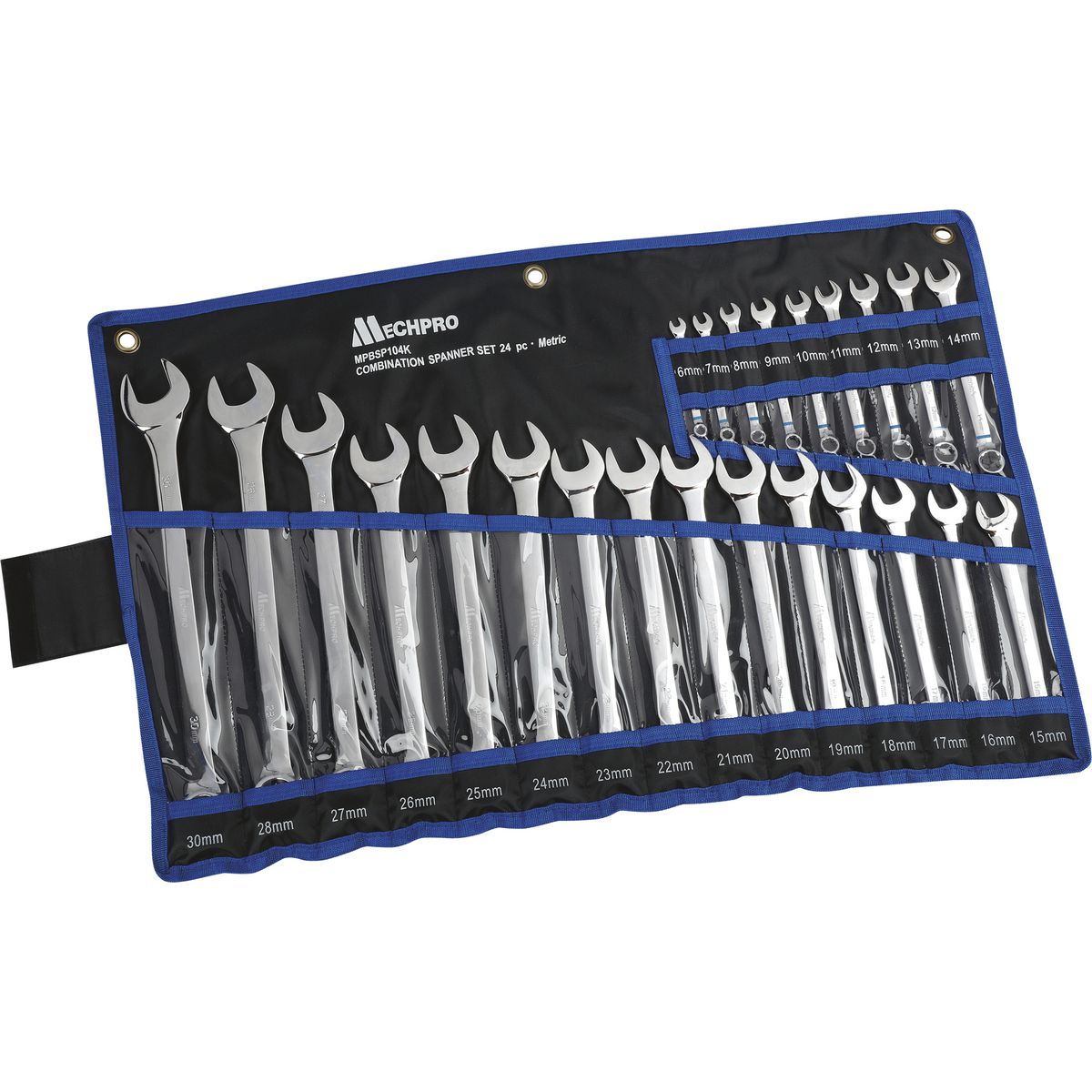 Mechpro Blue Combination Spanner Set Metric 24pc - MPBSP104K