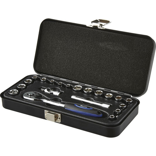 Mechpro Blue Socket Set Metric/SAE 1/4In Drive 20pc - MPBSK108K