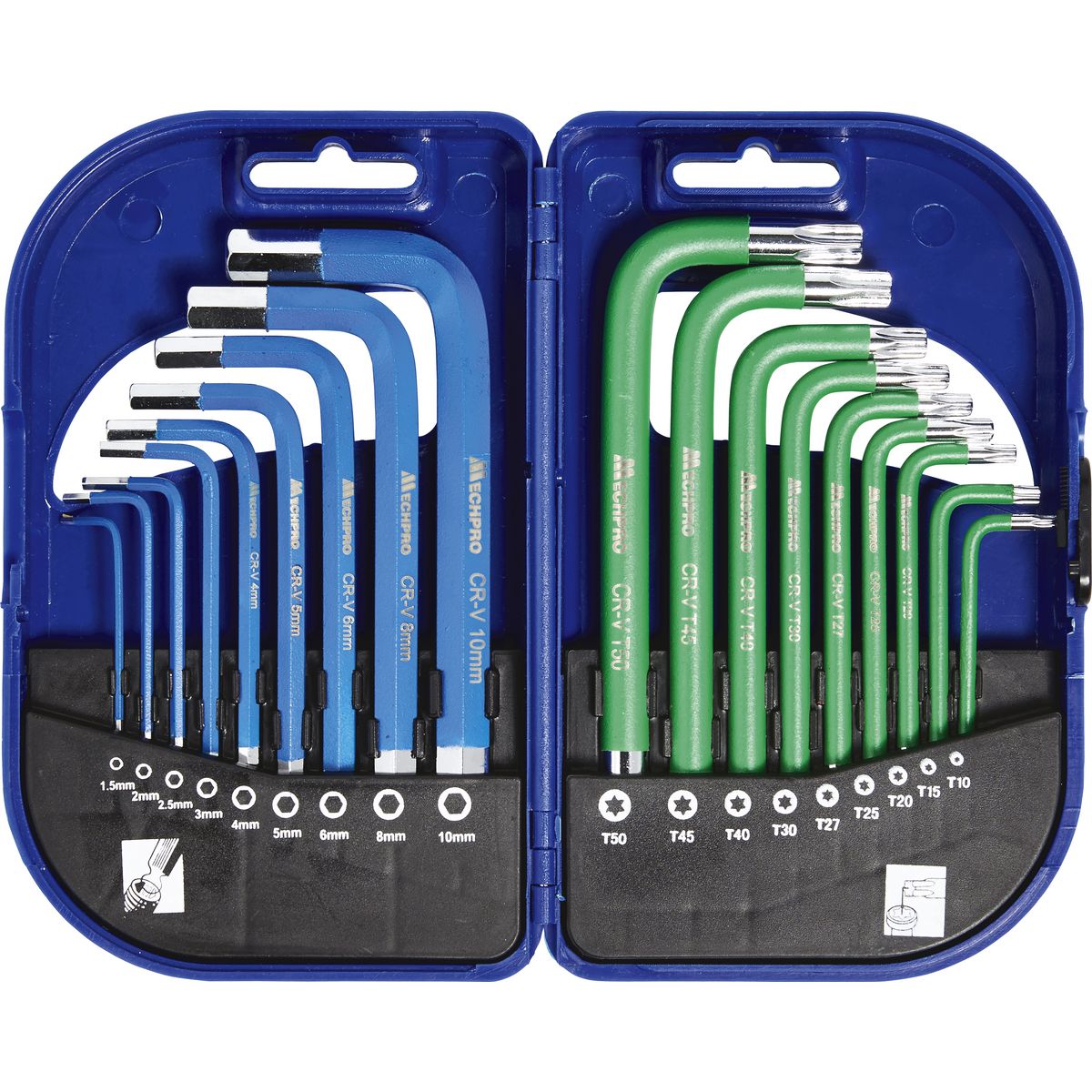Mechpro Blue Torx Key Short Arm Set 18pc - MPBHK108K
