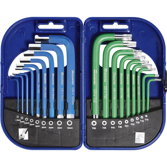 Mechpro Blue Torx Key Short Arm Set 18pc - MPBHK108K