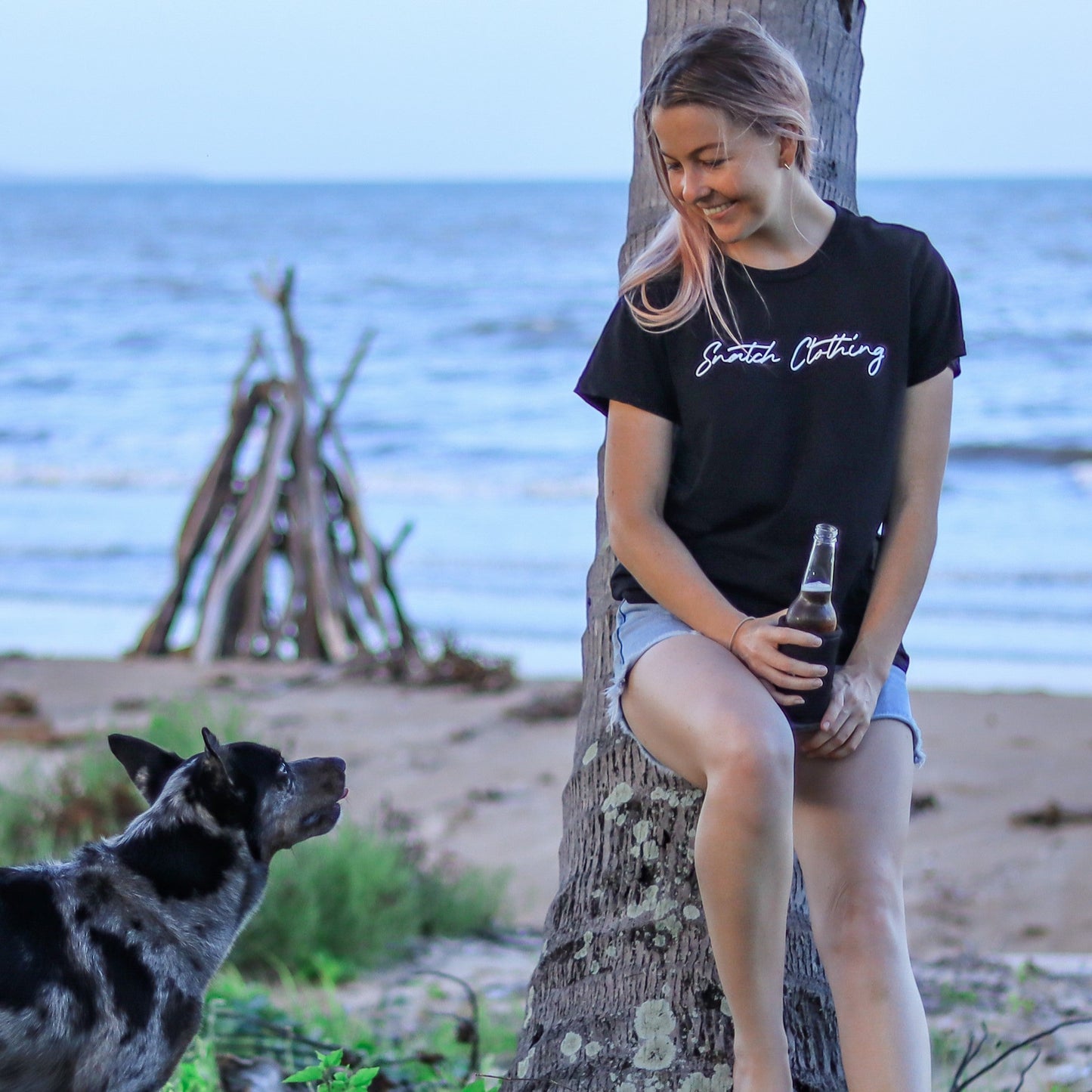 Crew Tee Graphic Print Adventure Seeker Ladies Black - SF1416BKS