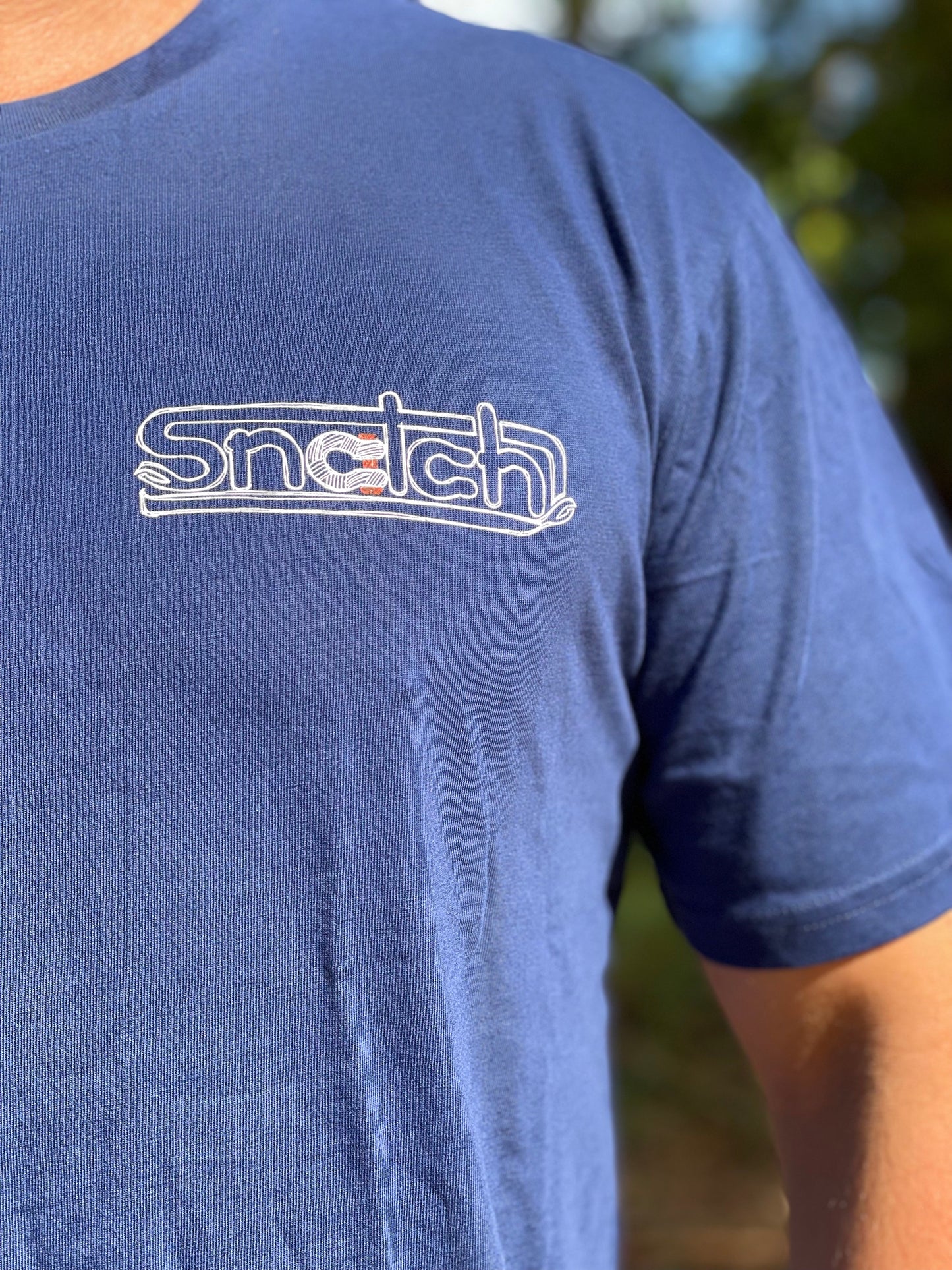 Crew Tee Graphic Print Bogged N Burnt Blue