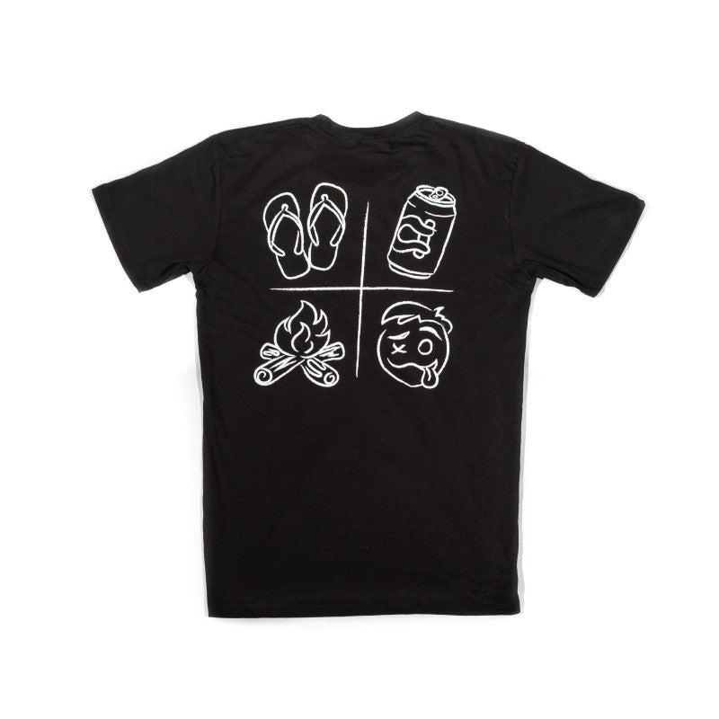 Crew Tee Graphic Print Flat Out Camping Black