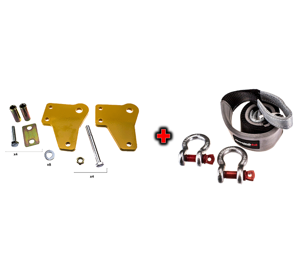 Drivetech 4x4 Recovery Point to suit Hilux and Equaliser Strap Kit Bundle