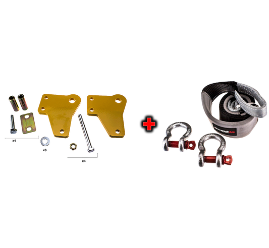Drivetech 4x4 Recovery Point to suit Hilux and Equaliser Strap Kit Bundle