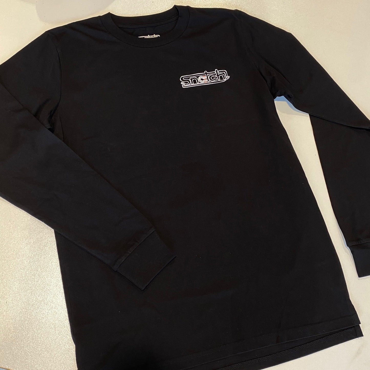 Long Sleeve Crew Shirt Graphic Print Grinding Gears Black