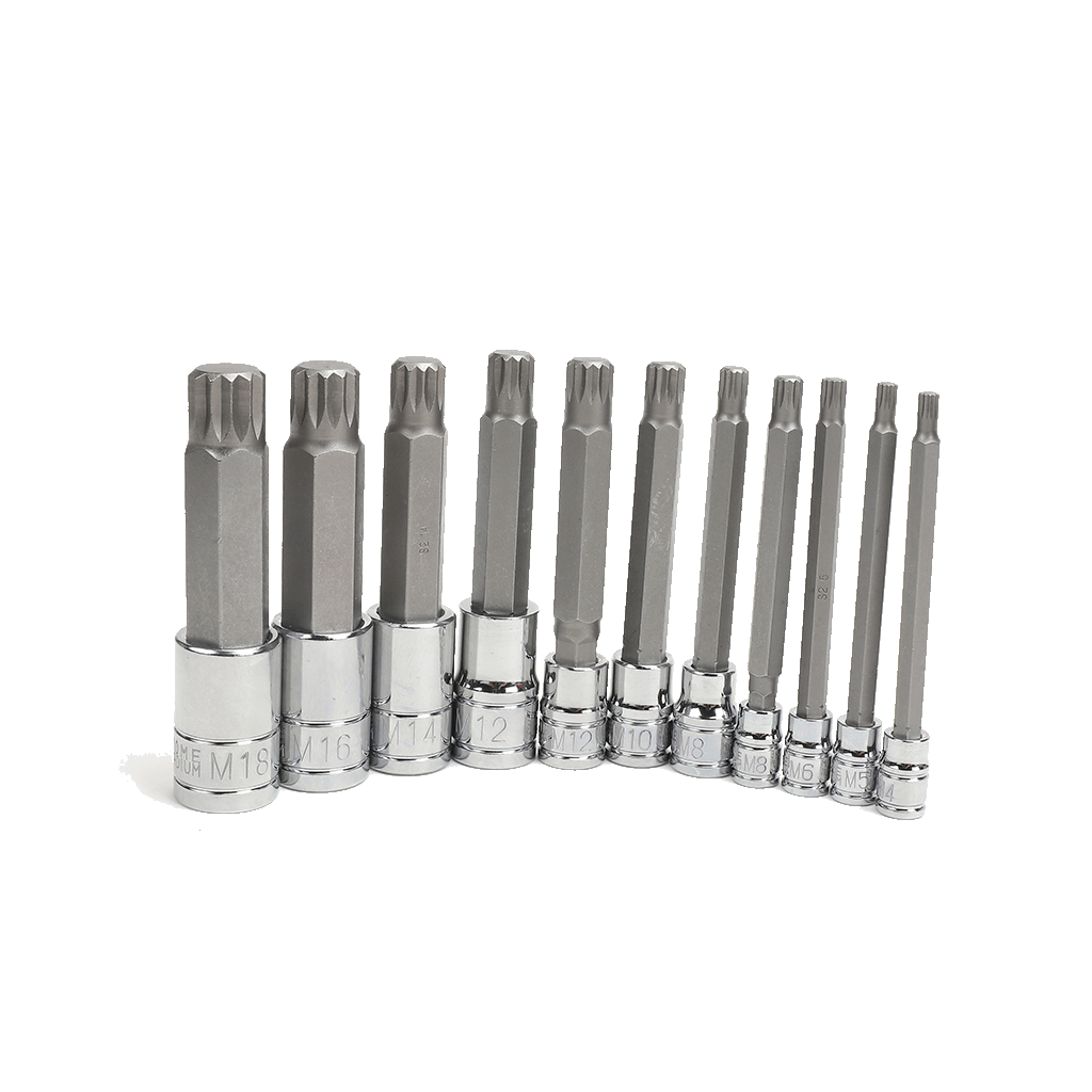 Mechpro Blue Long Spline Socket Set 1/4In, 3/8In & 1/2In 11pc - MPBSK151K