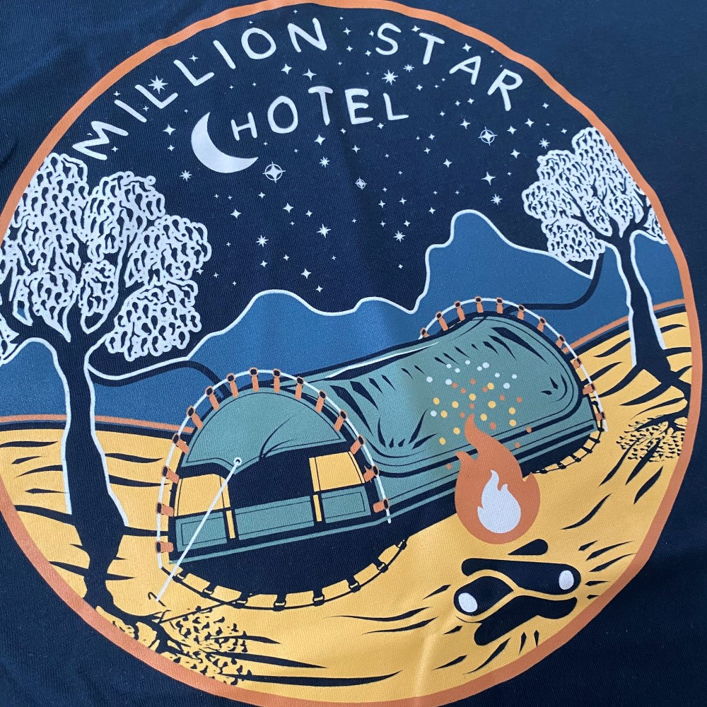Crew Crop Graphic Print Million Star Hotel Ladies Navy