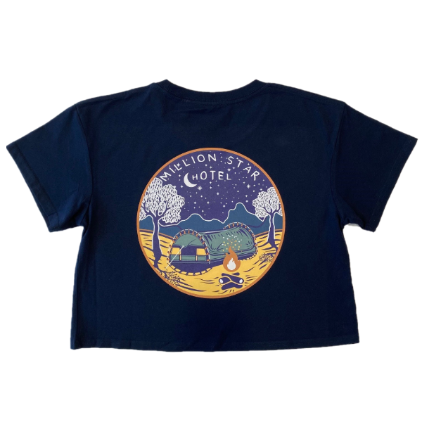 Crew Crop Graphic Print Million Star Hotel Ladies Navy