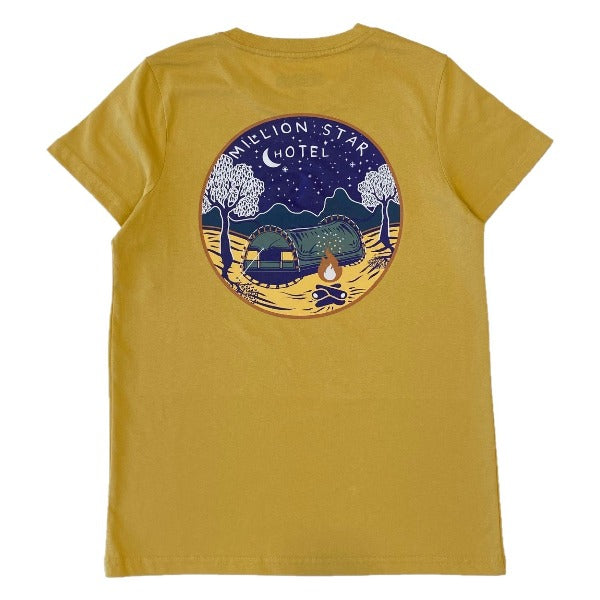 Crew Tee Graphic Million Star Hotel Ladies Mustard Yellow