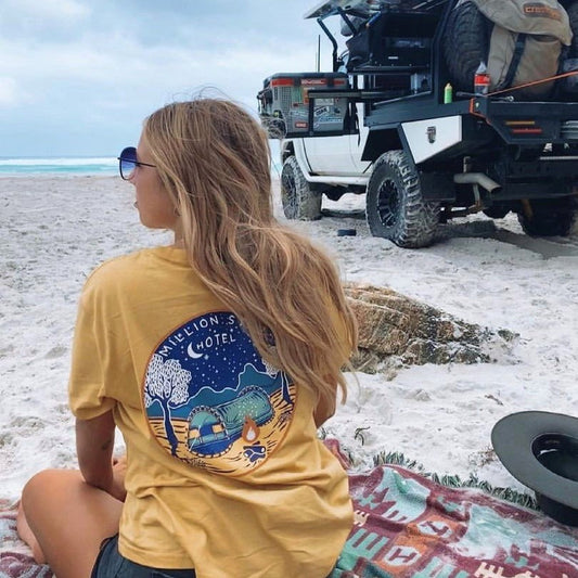 Crew Tee Graphic Million Star Hotel Ladies Mustard Yellow - SF1461MYXL