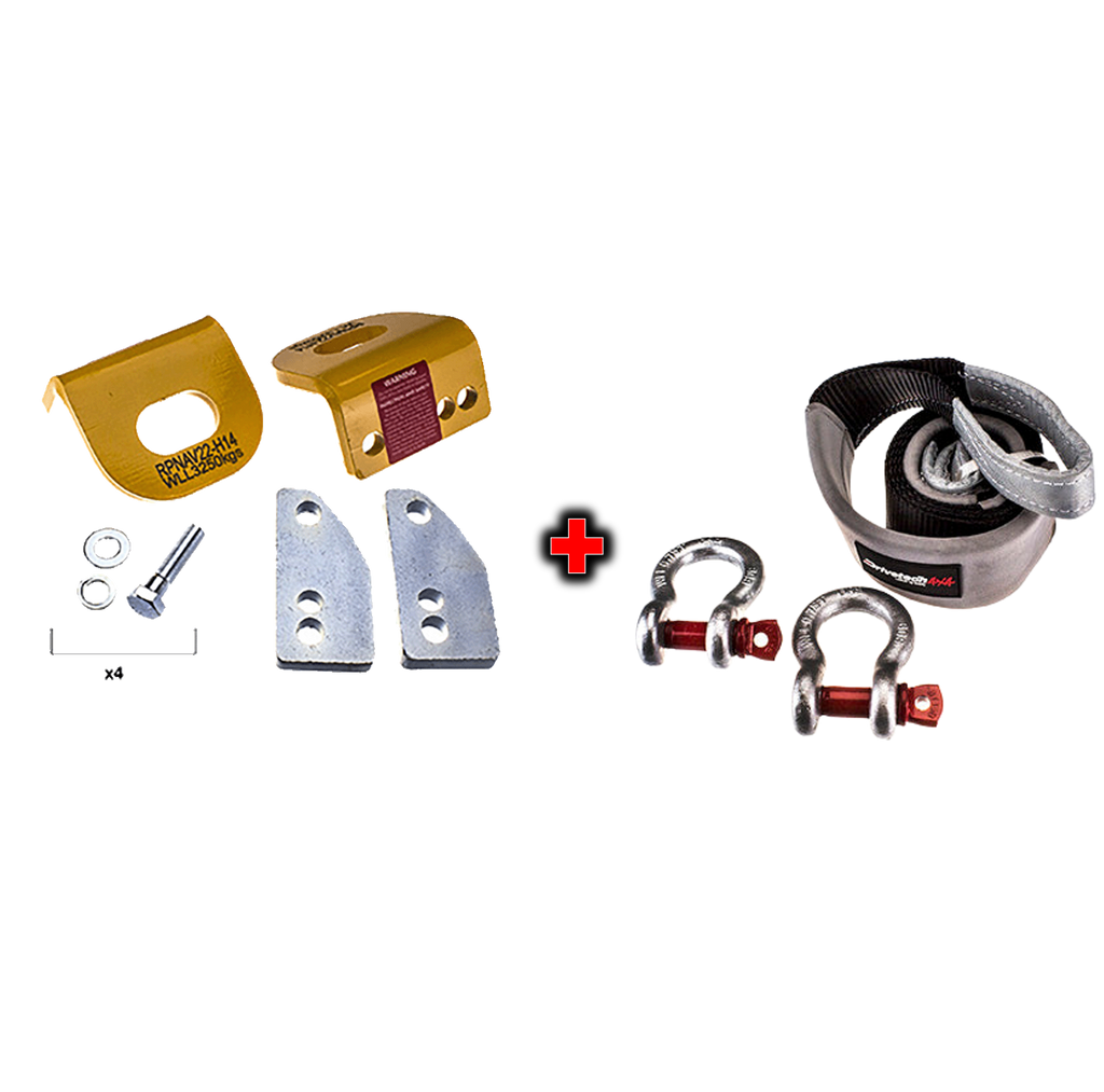 Drivetech 4x4 Recovery Point to suit Navara D22 and Equaliser Strap Kit Bundle