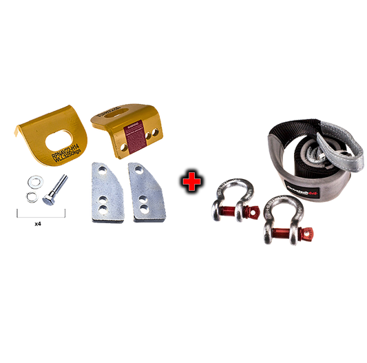 Drivetech 4x4 Recovery Point to suit Navara D22 and Equaliser Strap Kit Bundle