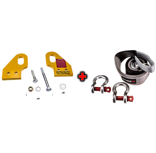 Drivetech 4x4 Recovery Point to suit Prado 120 and Equaliser Strap Kit Bundle
