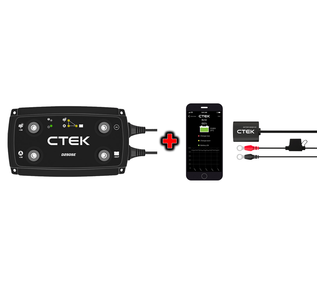 CTEK 250SE Battery Charger and Bluetooth Battery Sense Bundle