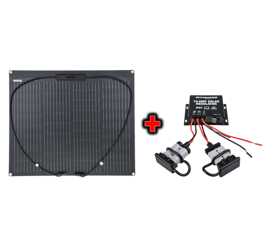 Drivetech 4x4 60W Semi Flex Solar Panel & 10A Solar Regulator Bundle