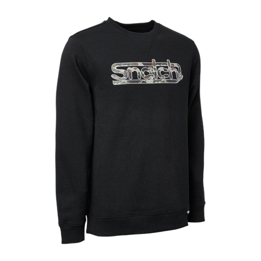 Black Crew Sweater Camo Snatch Logo