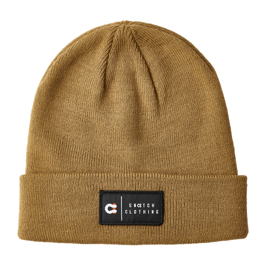 Beanie Patch Label Dark Sand - SU7401DSOSFM
