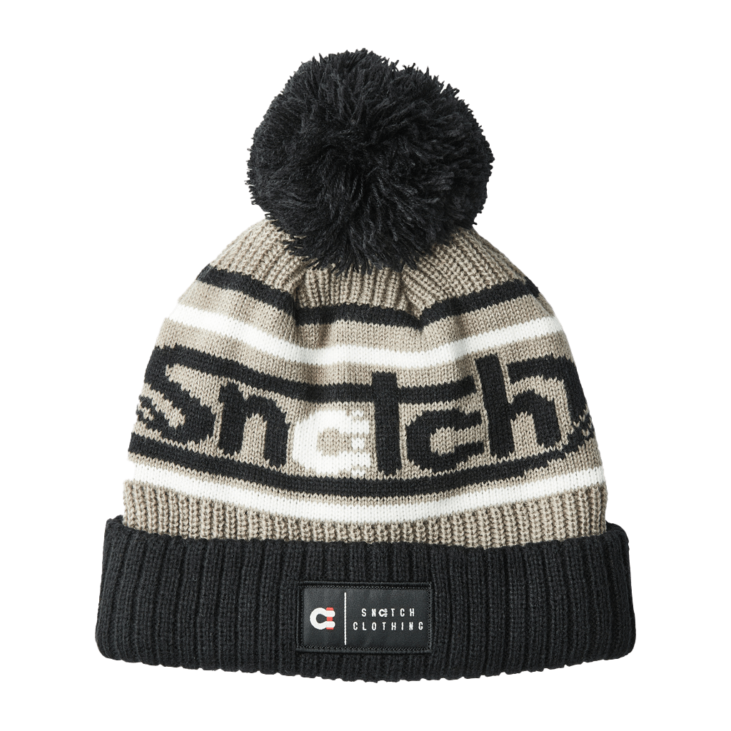 Beanie Jacquard Black Grey - SU7402BKOSFM