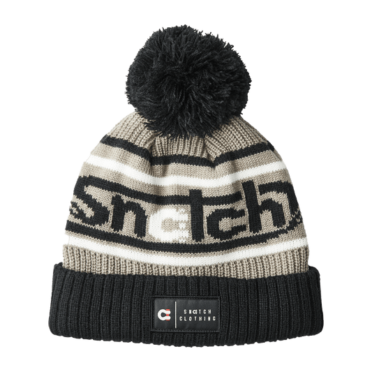 Beanie Jacquard Black Grey - SU7402BKOSFM