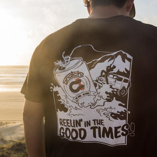 Crew Tee Graphic Print Reelin in the Good Times Black - SM1169BK3XL