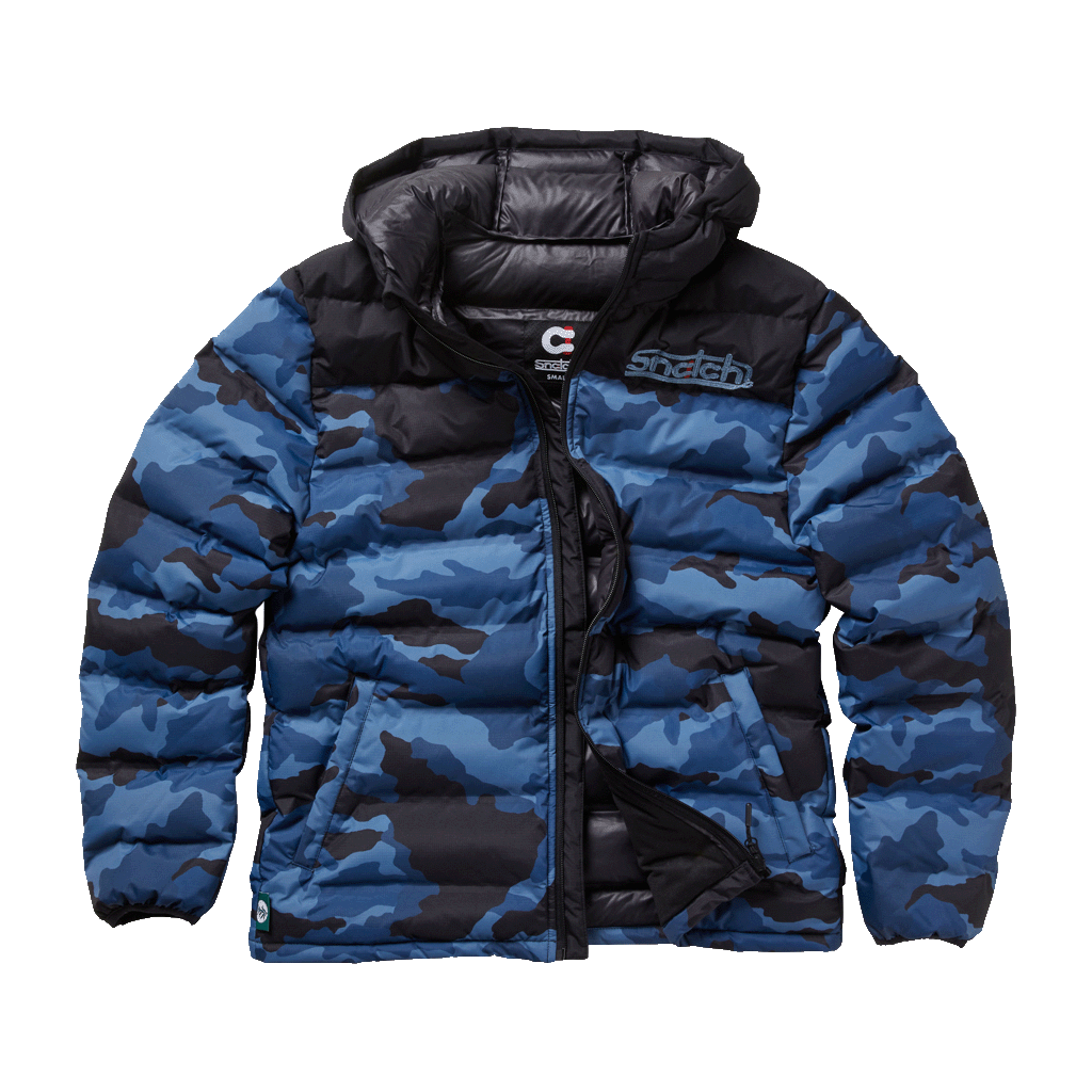 Puffer Jacket Wide Camo Petrol