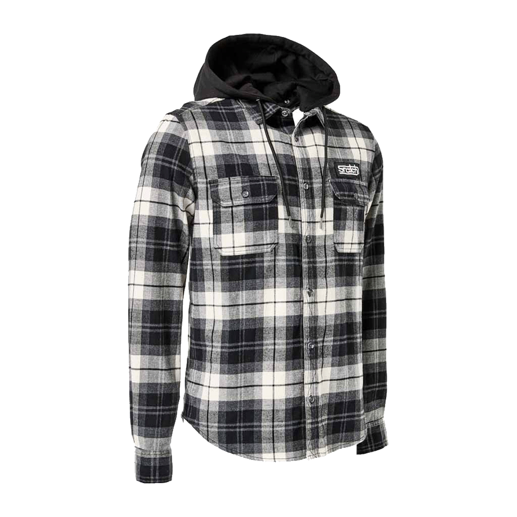 Flanno With Hood Long Sleeve Black