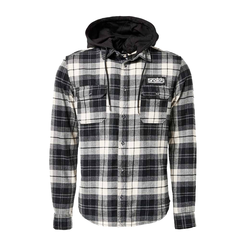 Flanno With Hood Long Sleeve Black - SM4406BC5XL