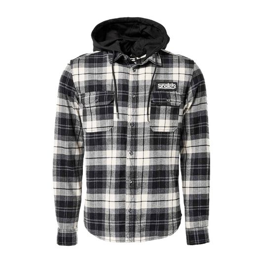 Flanno With Hood Long Sleeve Black - SM4406BCXSM