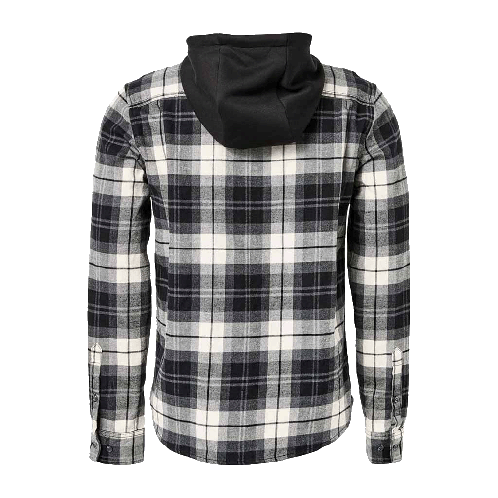 Flanno With Hood Long Sleeve Black