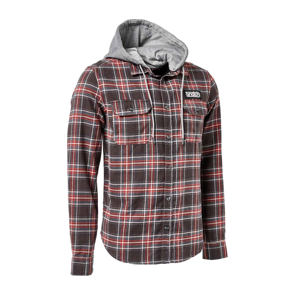 Flanno With Hood Long Sleeve Charcoal