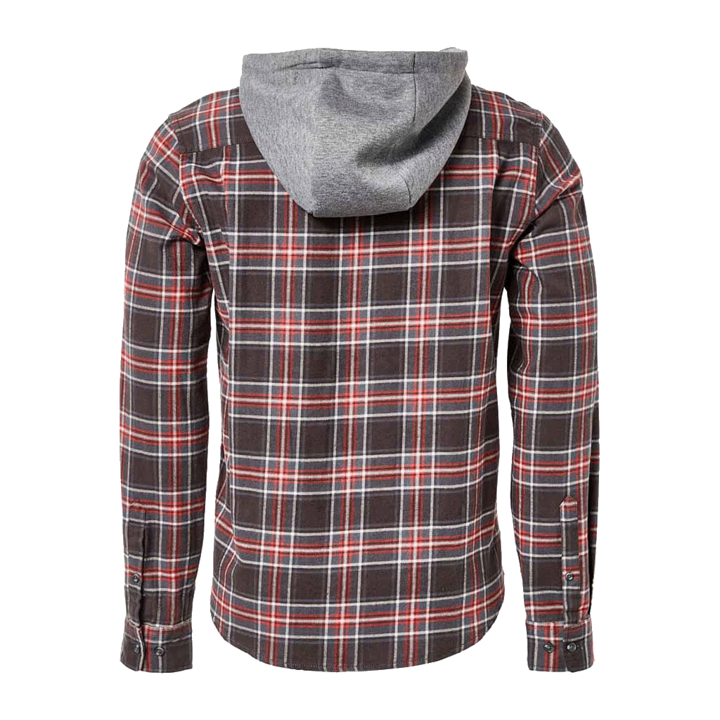 Flanno With Hood Long Sleeve Charcoal