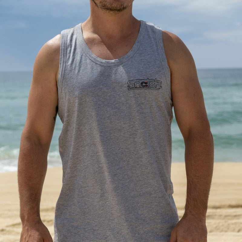 Singlet Graphic Print Bogged N Burnt Grey