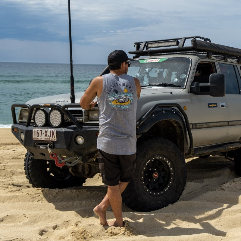 Singlet Graphic Print Bogged N Burnt Grey
