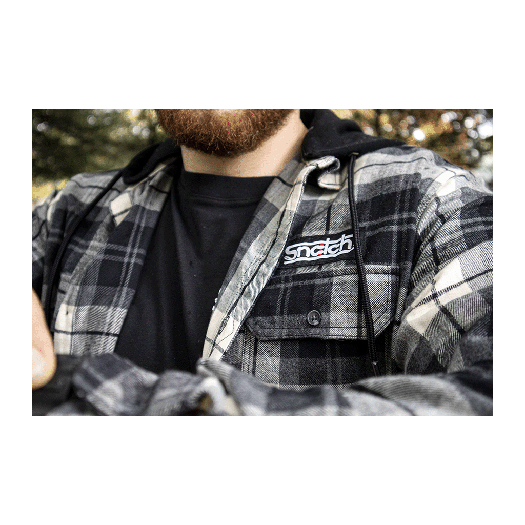 Flanno With Hood Long Sleeve Black