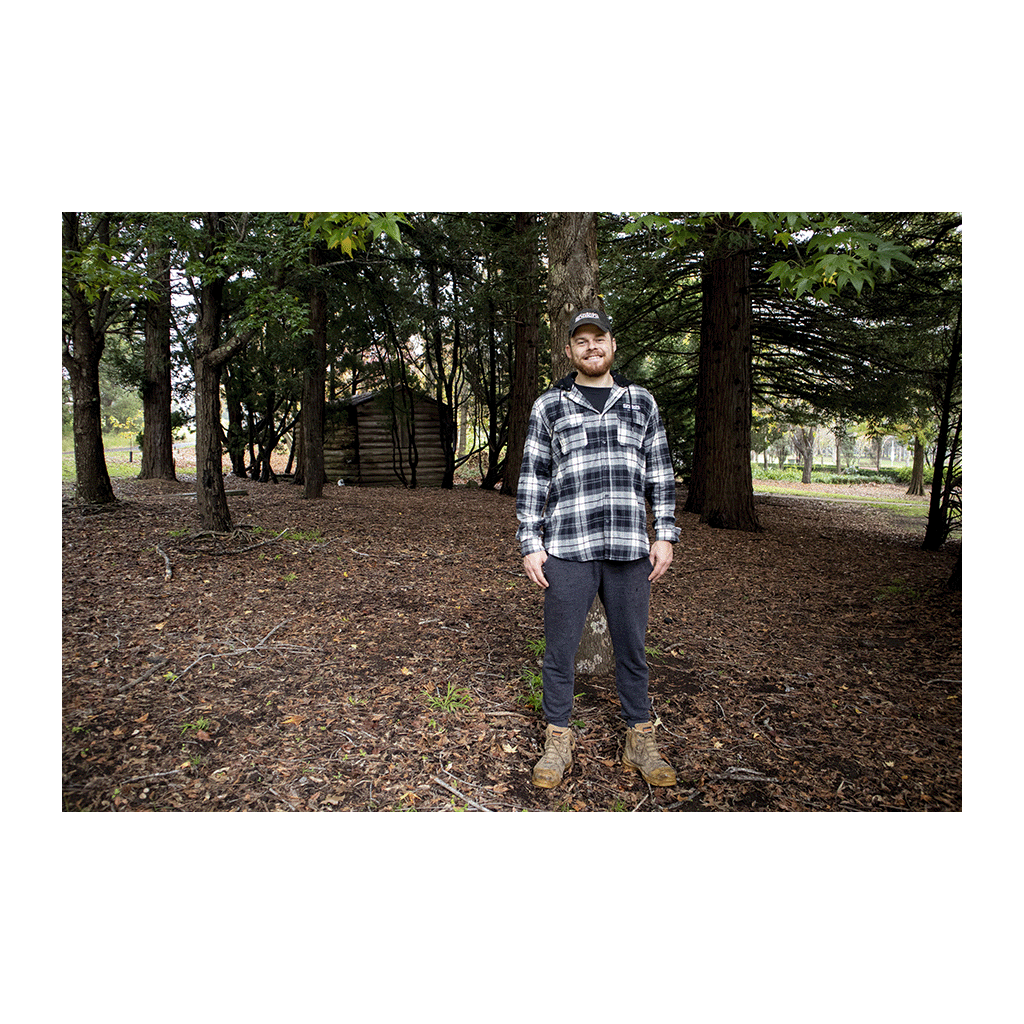 Flanno With Hood Long Sleeve Black