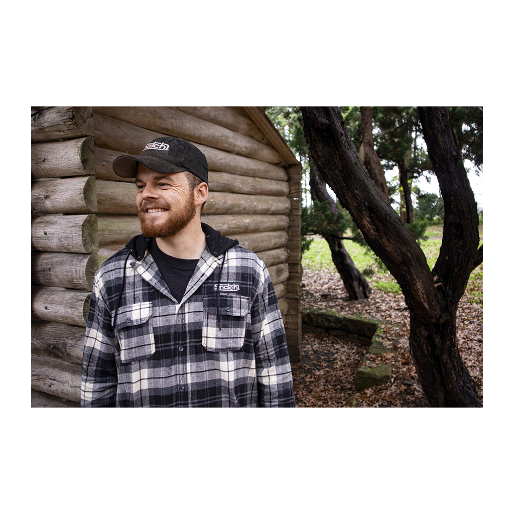 Flanno With Hood Long Sleeve Black