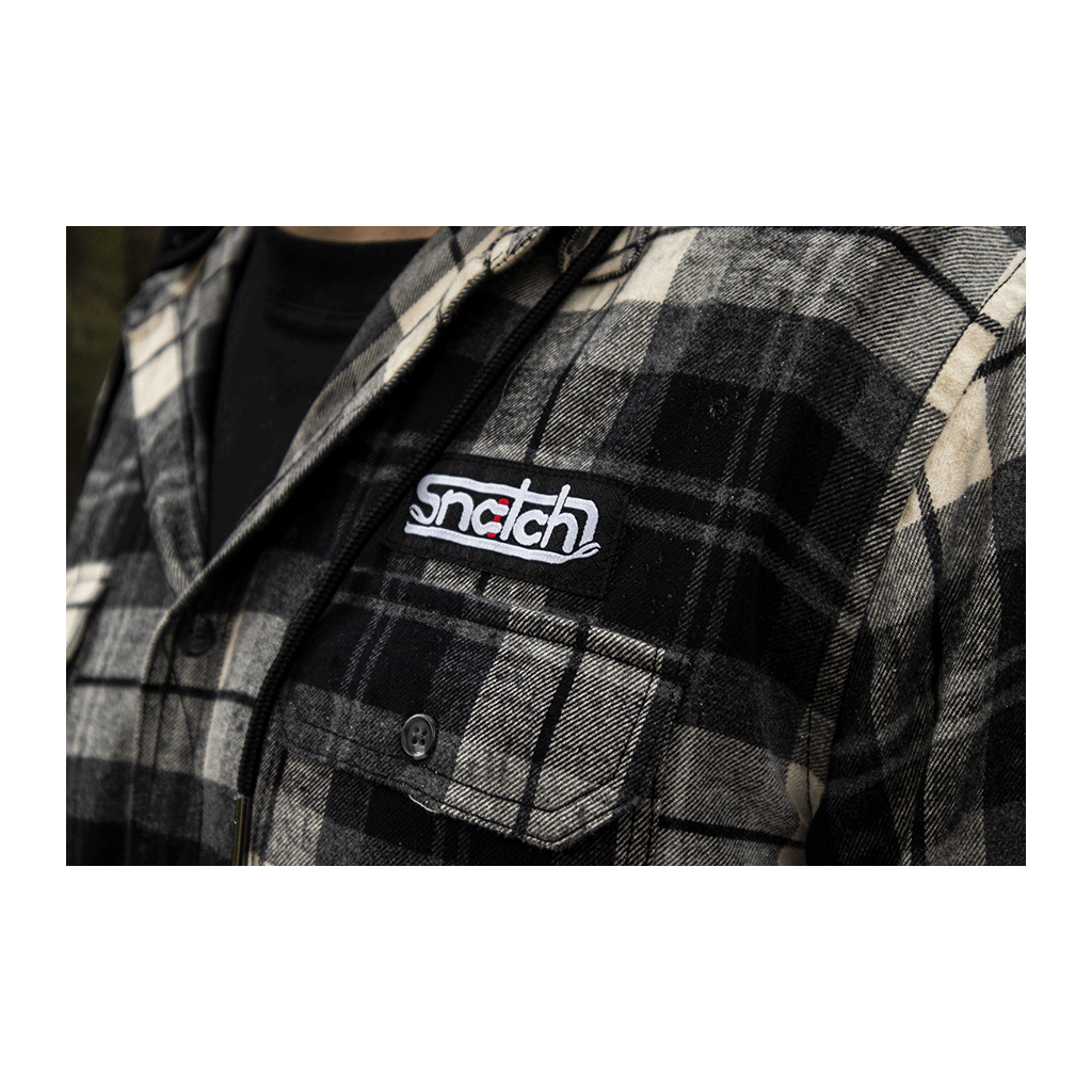 Flanno With Hood Long Sleeve Black