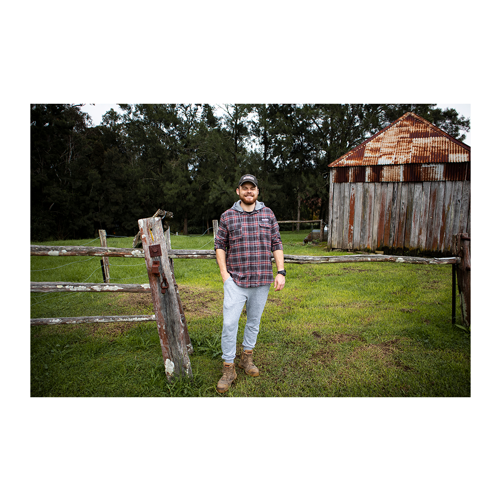 Flanno With Hood Long Sleeve Charcoal