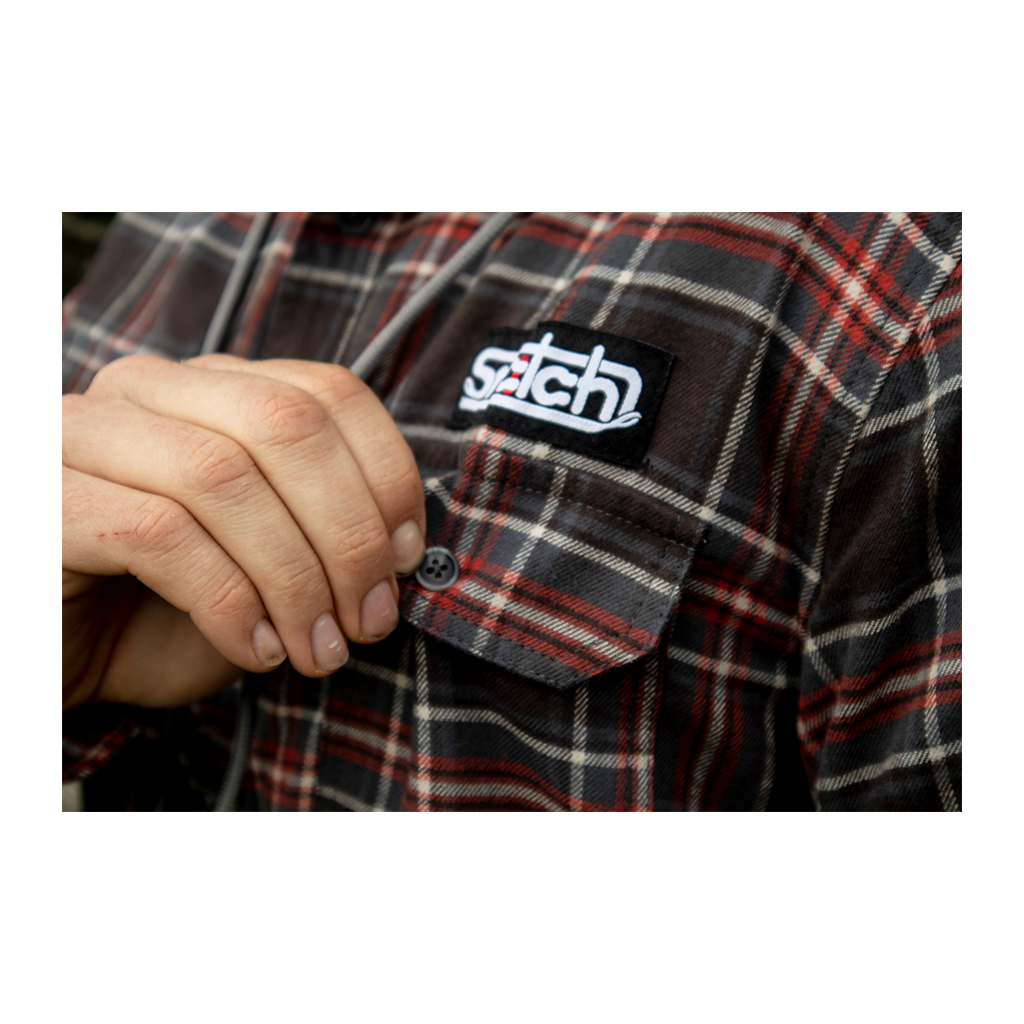 Flanno With Hood Long Sleeve Charcoal