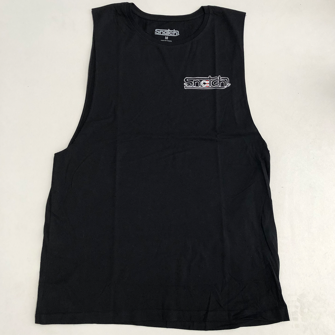 Muscle Top Graphic Print Grinding Gears Black