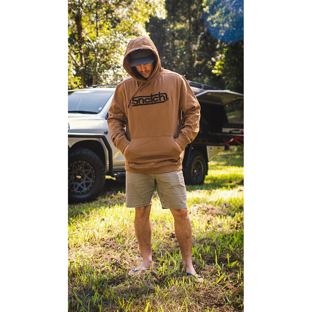 Embroidered Snatch Hoodie Dark Sand