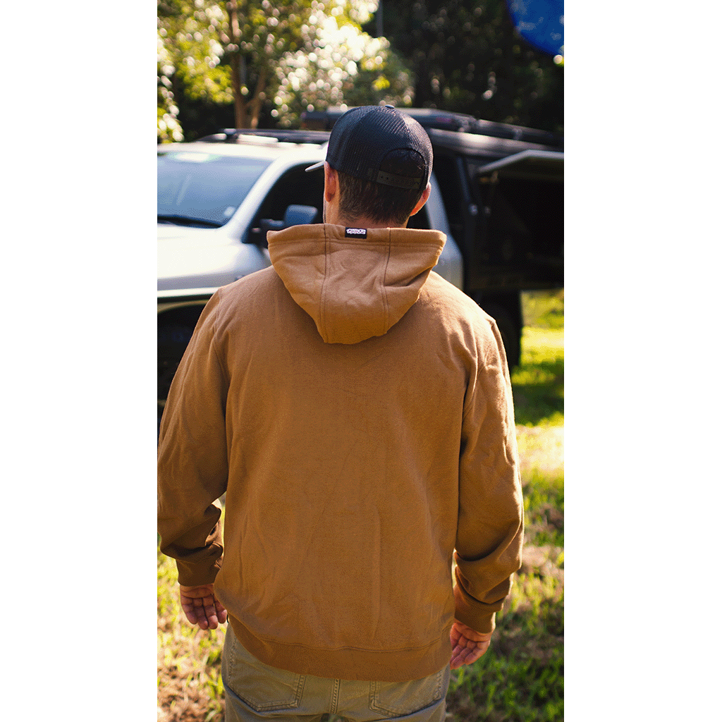 Embroidered Snatch Hoodie Dark Sand